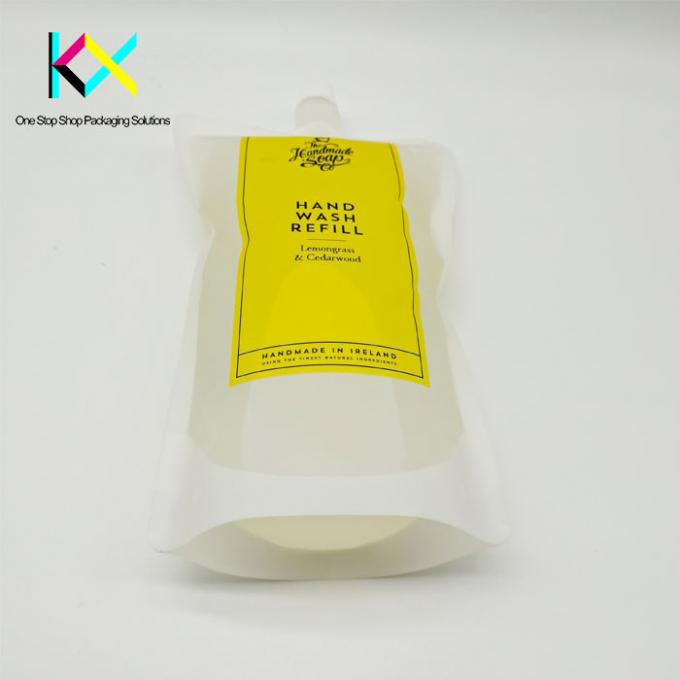 Bolso de embalaje líquido transparente con boquilla central de bebida Bolso de boca 500 ml 1