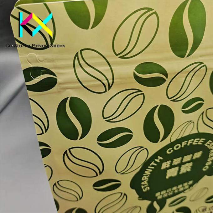 Impresión de papel kraft PLA bolsas de café biodegradables con válvula y cremallera 0