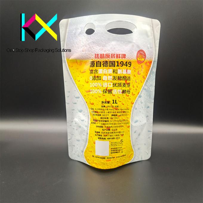 Bolsas de embalaje de vacío líquido de 1L de papel de aluminio para cerveza Bolsas de plástico con grifo 1