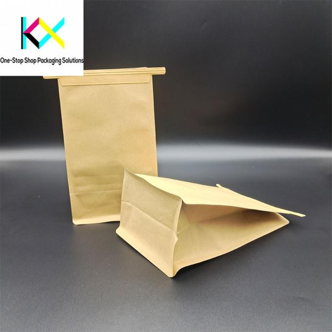 OEM 150um Bolsas de embalaje de papel Kraft Bolsas de papel biodegradable con cierre con cremallera 2
