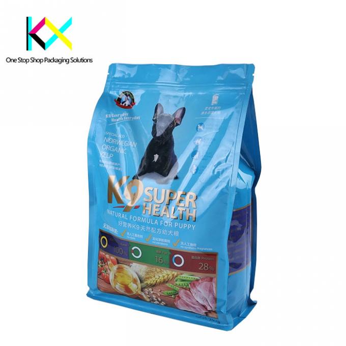 Prueba y revisión flexibles con bolsa de fondo plano para bolsas de embalaje de alimentos para mascotas 0