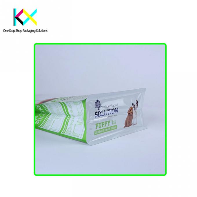 Impresión personalizada de bolsas de fondo plano para bolsas de embalaje de alimentos para mascotas con materiales de calidad alimentaria 2