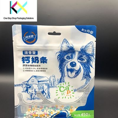 Envases de pie Impresión digital Bolsas de cierre de fondo plano para bolsas de embalaje de alimentos para mascotas